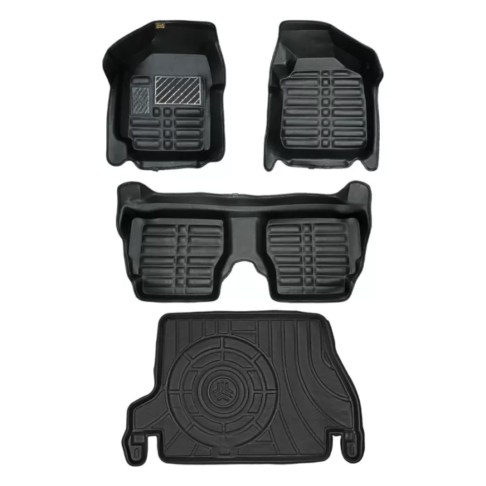 کفپوش پنج بعدی خودرو چرم کره ای مناسب برای پراید صبا به همراه کفپوش صندوق - تصویر 1