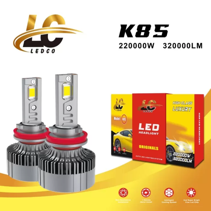 هدلایت خودرو LEDCO مدل K85 با طراحی دو طرفه هدلایت دو طرفه LEDCO مدل K85 اورجینال با نوردهی قوی