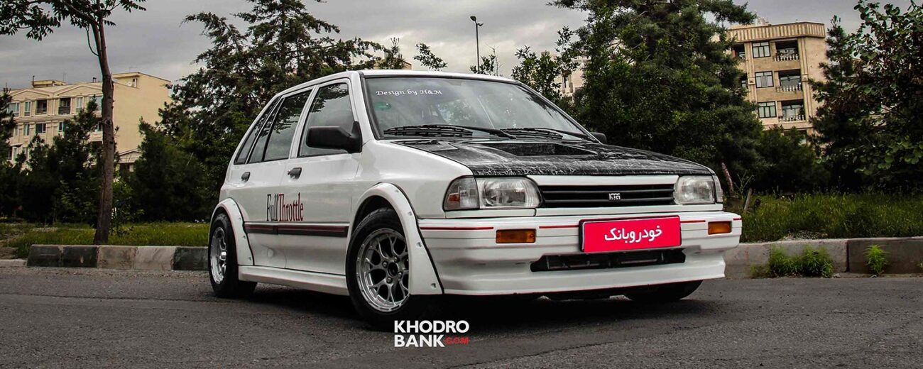 پراید تیونینگشده با کیت بدنه اسپرت و رینگهای ویژه