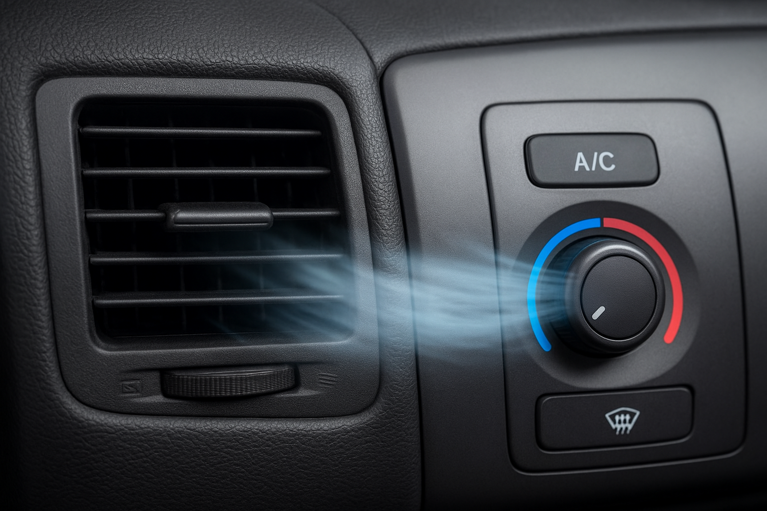 نمای داخلی خودرو با کولر روشن و راهکارهای خنک‌تر کردن کابین در تابستان