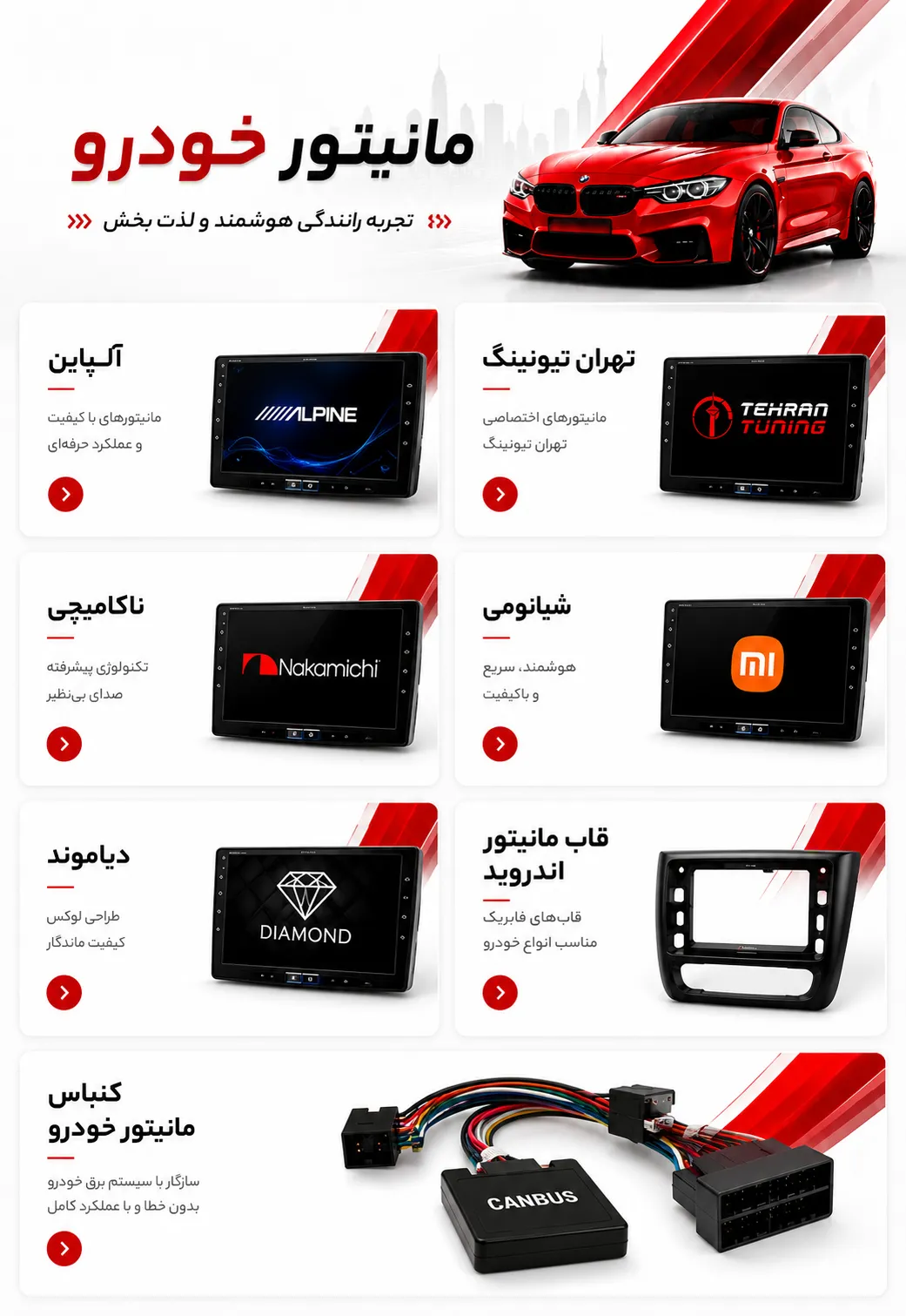 دسته بندی مانیتور خودرو تهران تیونینگ