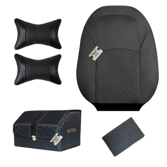 روکش صندلی خودرو سوشیانت مدل K مناسب برای تارا به همراه پشت گردنی و جعبه و دور فرمان