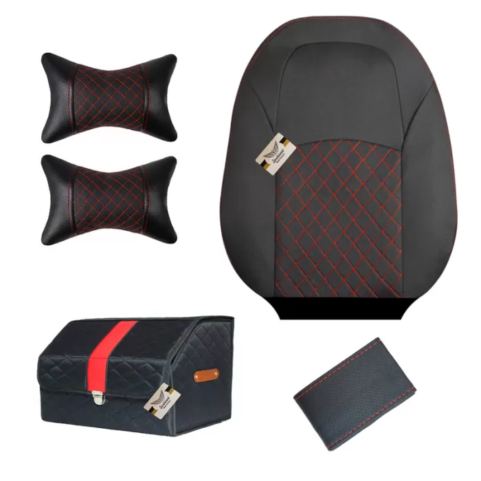 36ac33acf413a96d3175c6331efb525c روکش صندلی خودرو سوشیانت مدل K مناسب برای تارا به همراه پشت گردنی و جعبه و دور فرمان