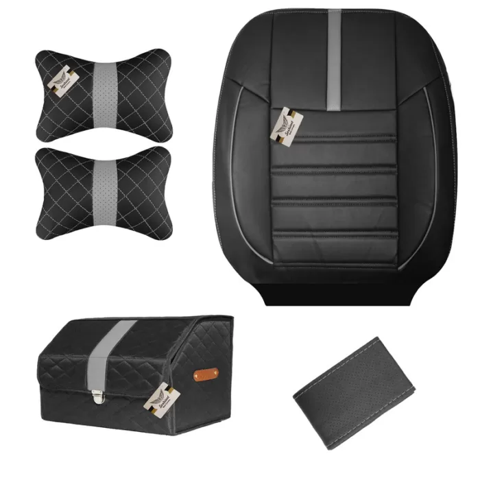 روکش صندلی خودرو سوشیانت مدل R مناسب برای پراید 131 به همراه پشت گردنی و جعبه و دور فرمان